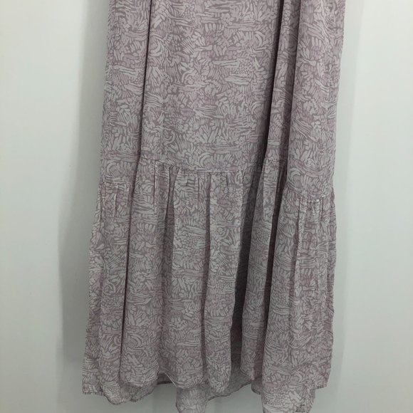 Wilfred Aritzia Broadway Lilac / White Birch printed bustier tiered maxi dress - Picture 8 of 16